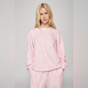 DAIRY BOY OVERSIZED CREWNECK BUBBLEGUM CAMO APPLIQUE FLAWED